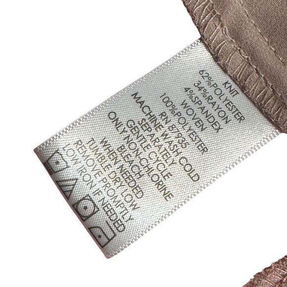 LOGO Lori Goldstein sz XL Pink/Beige Layered Open Cardigan Top Lace Trim A275718 - Picture 6 of 9